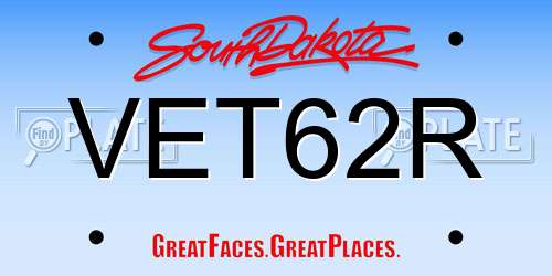 VET62R South Dakota License Plate