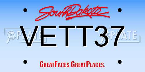 VETT37 South Dakota License Plate