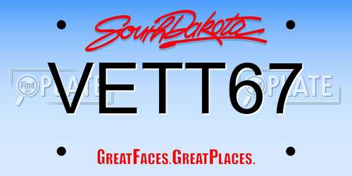 VETT67 South Dakota License Plate