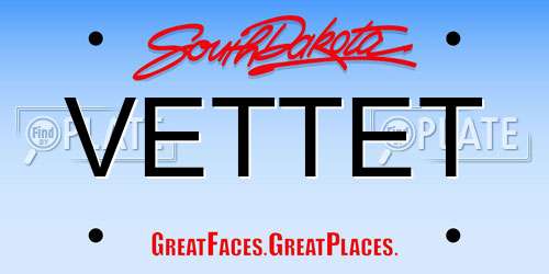 VETTET South Dakota License Plate