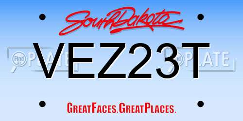 VEZ23T South Dakota License Plate