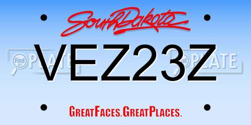 VEZ23Z South Dakota License Plate
