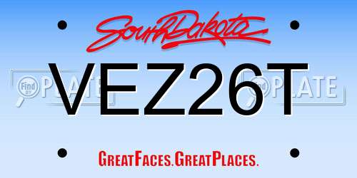VEZ26T South Dakota License Plate