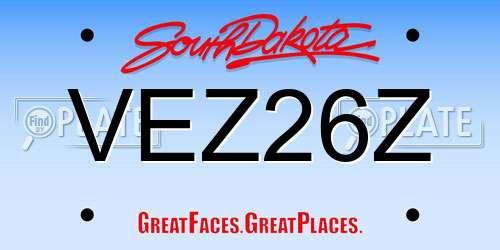 VEZ26Z South Dakota License Plate