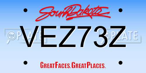 VEZ73Z South Dakota License Plate