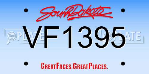 VF1395 South Dakota License Plate