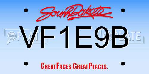 VF1E9B South Dakota License Plate