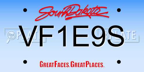 VF1E9S South Dakota License Plate