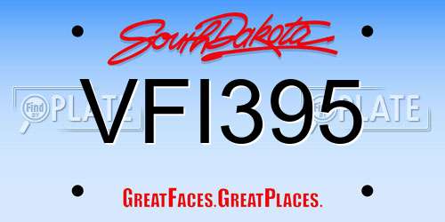 VFI395 South Dakota License Plate
