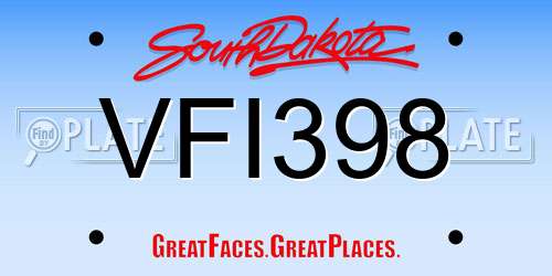 VFI398 South Dakota License Plate