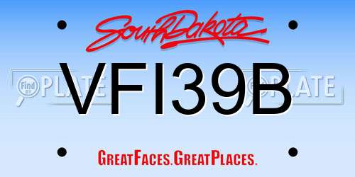 VFI39B South Dakota License Plate