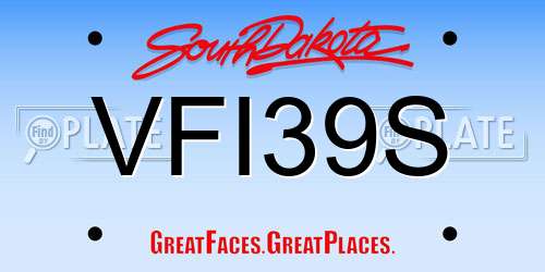 VFI39S South Dakota License Plate