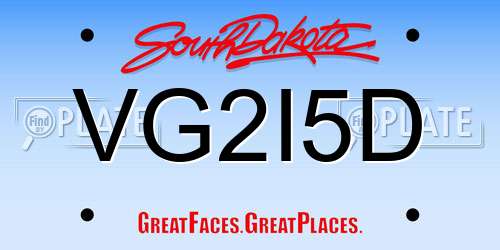 VG2I5D South Dakota License Plate