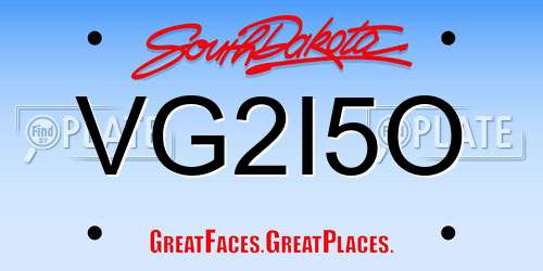 VG2I5O South Dakota License Plate