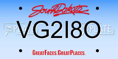VG2I8O South Dakota License Plate