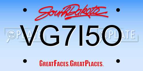 VG7I5O South Dakota License Plate