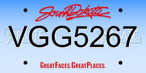 VGG5267 South Dakota License Plate