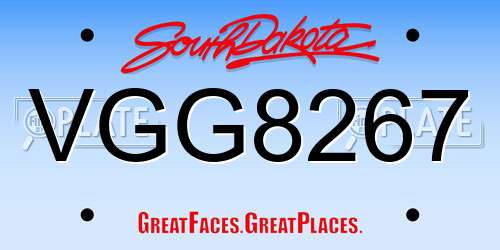 VGG8267 South Dakota License Plate