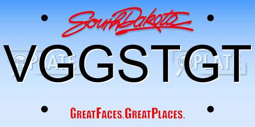 VGGSTGT South Dakota License Plate