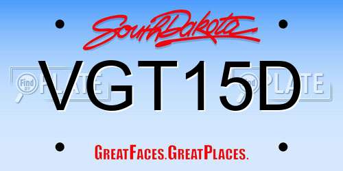 VGT15D South Dakota License Plate