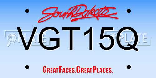 VGT15Q South Dakota License Plate