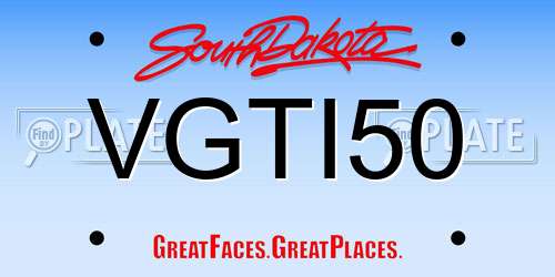 VGTI50 South Dakota License Plate