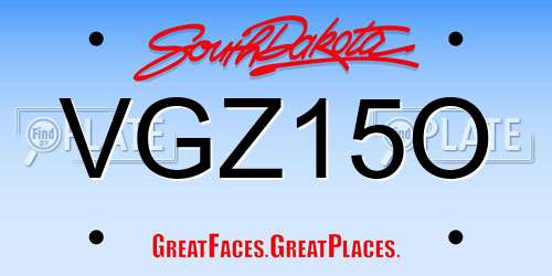 VGZ15O South Dakota License Plate