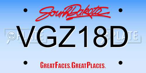 VGZ18D South Dakota License Plate