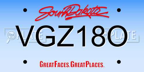 VGZ18O South Dakota License Plate