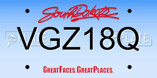 VGZ18Q South Dakota License Plate