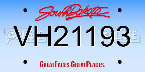 VH21193 South Dakota License Plate