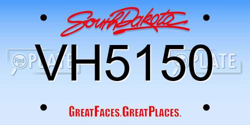 VH5150 South Dakota License Plate