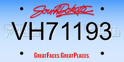 VH71193 South Dakota License Plate