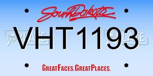 VHT1193 South Dakota License Plate