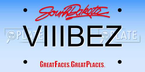 VIIIBEZ South Dakota License Plate