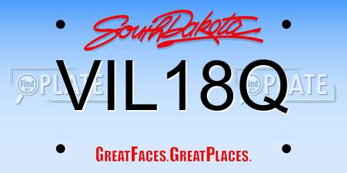VIL18Q South Dakota License Plate