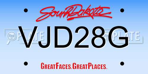 VJD28G South Dakota License Plate