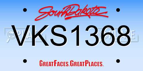 VKS1368 South Dakota License Plate