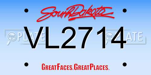 VL2714 South Dakota License Plate