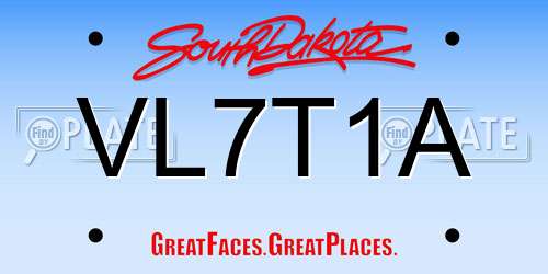 VL7T1A South Dakota License Plate