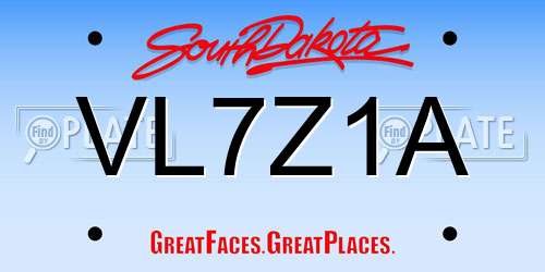 VL7Z1A South Dakota License Plate