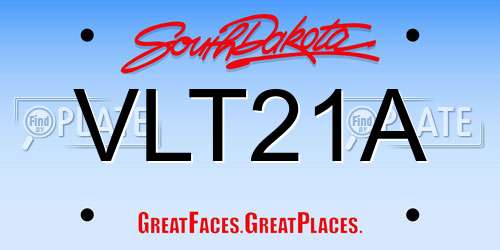 VLT21A South Dakota License Plate