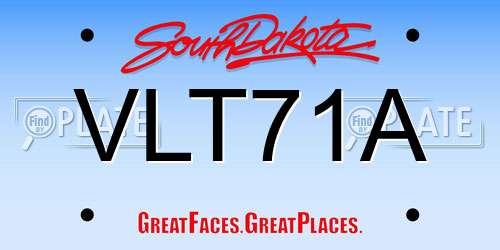 VLT71A South Dakota License Plate