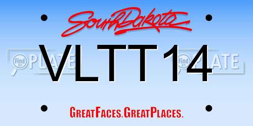 VLTT14 South Dakota License Plate