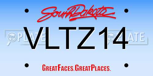 VLTZ14 South Dakota License Plate
