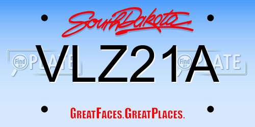 VLZ21A South Dakota License Plate