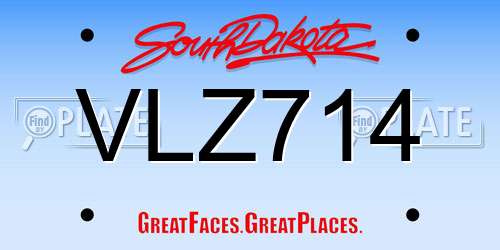 VLZ714 South Dakota License Plate