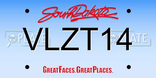 VLZT14 South Dakota License Plate