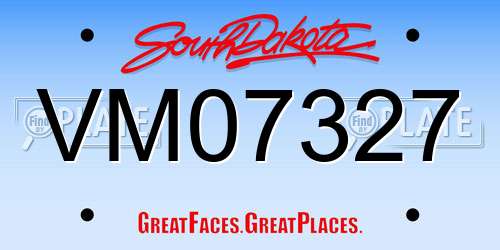 VM07327 South Dakota License Plate