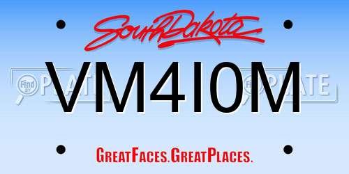 VM4I0M South Dakota License Plate